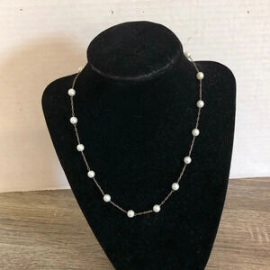 Chain Necklace With Faux Pearl Detail